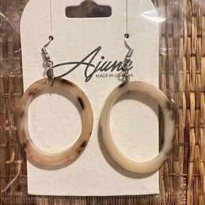Ajune Tortoiseshell Cow Horn Hoop Earrings